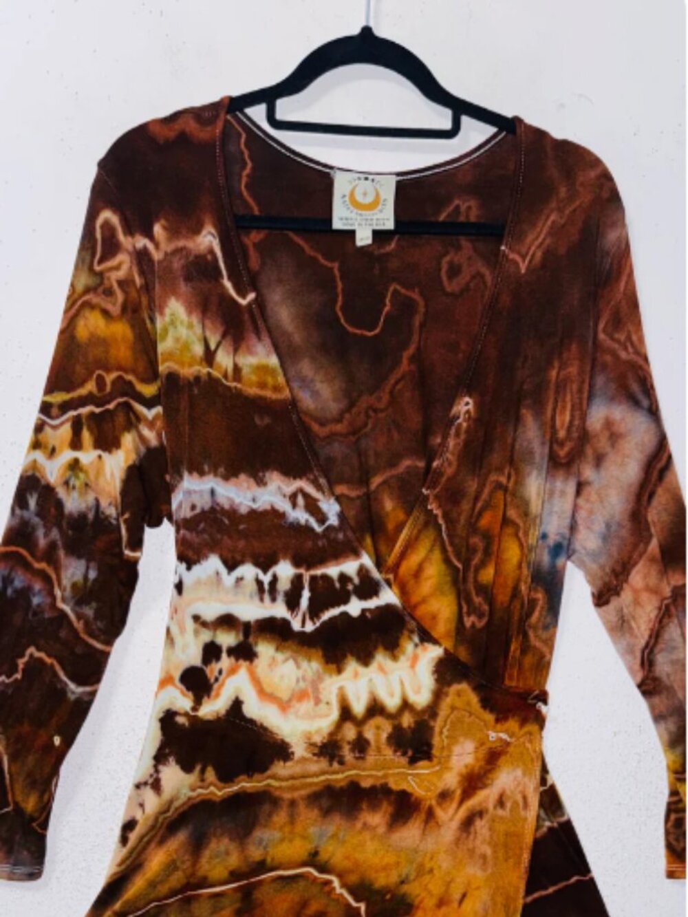 Katya Moon Dyes Orange/Brown Spellbinder Maxi Wrap Dress